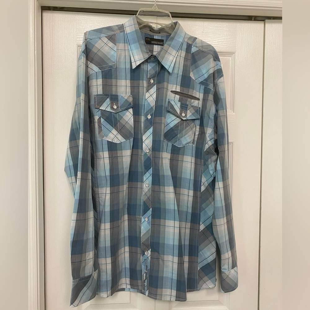 Buckle Black button down Long sleeve shirt XXL